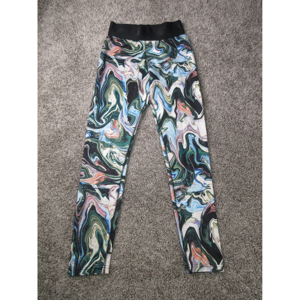 Nike Pro Leggings Womens Small Multi Color Marble Swirl Athletic Tights Yoga